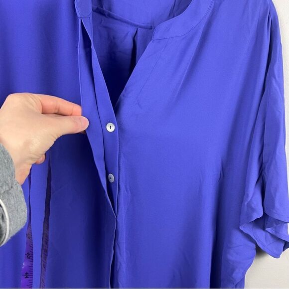 Chico’s purple dolman sleeve chiffon popover flowy blouse - Picture 6 of 10